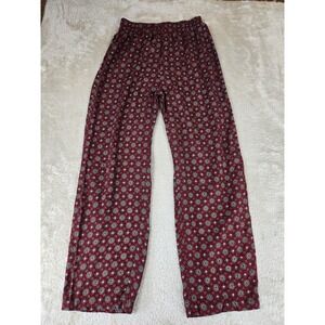Star Cody Vintage Burgundy Medallion Print Wide Leg Elastic Waist Pants Medium